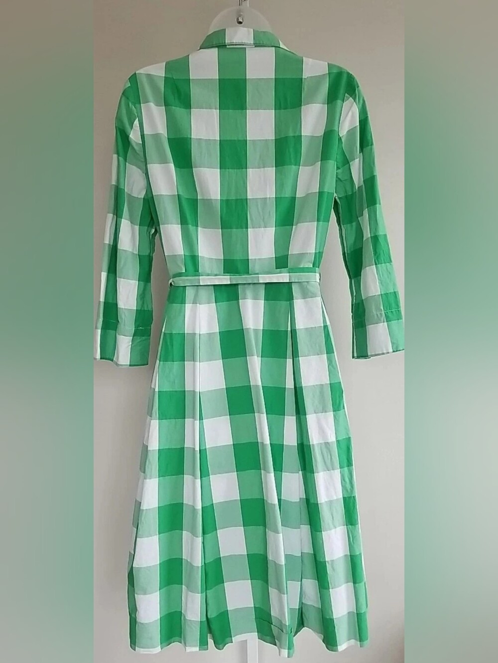 Boden Green and White Gingham Shirt Dress - Picture 2 of 8